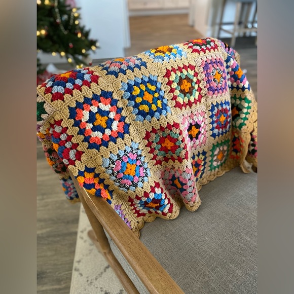 Granny Square Throw Blanket “Rosanne Style” 41”/68” approx - Picture 6 of 9